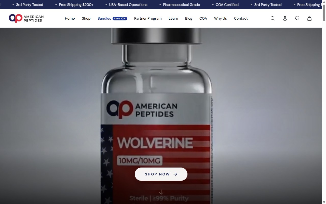 American Peptides website