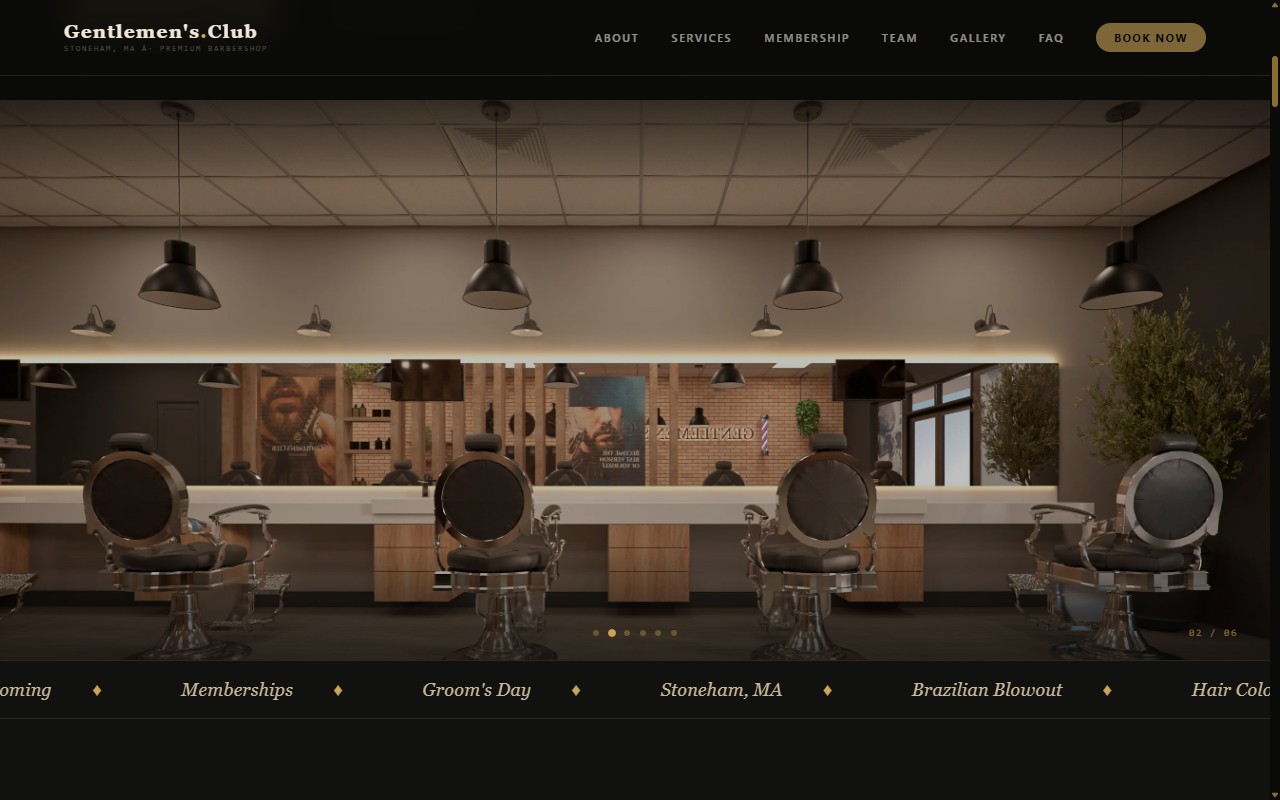 Gentlemen's Club Barbershop website