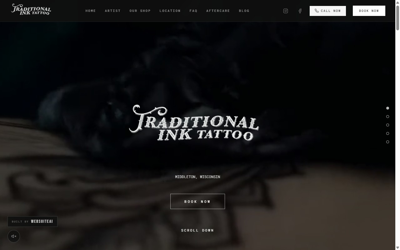 Traditional Ink Tattoo website